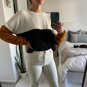 Tried color/color block lightweight sweater